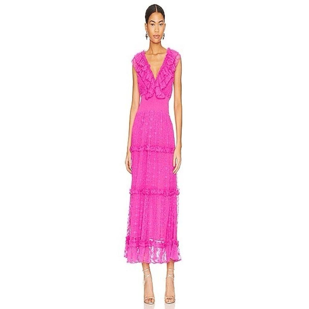 Love The Label Azalea Dress Clare Hot Pink‎ Lace Sz L Womens